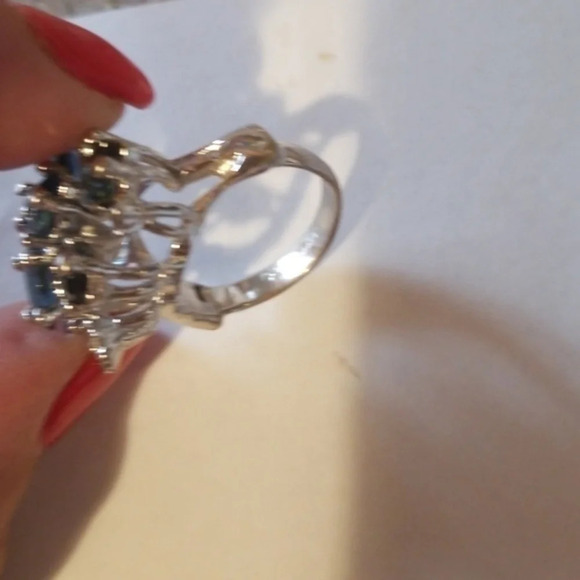 Vintage sapphire 12kt‎ statement ring 7.5 - Picture 5 of 9